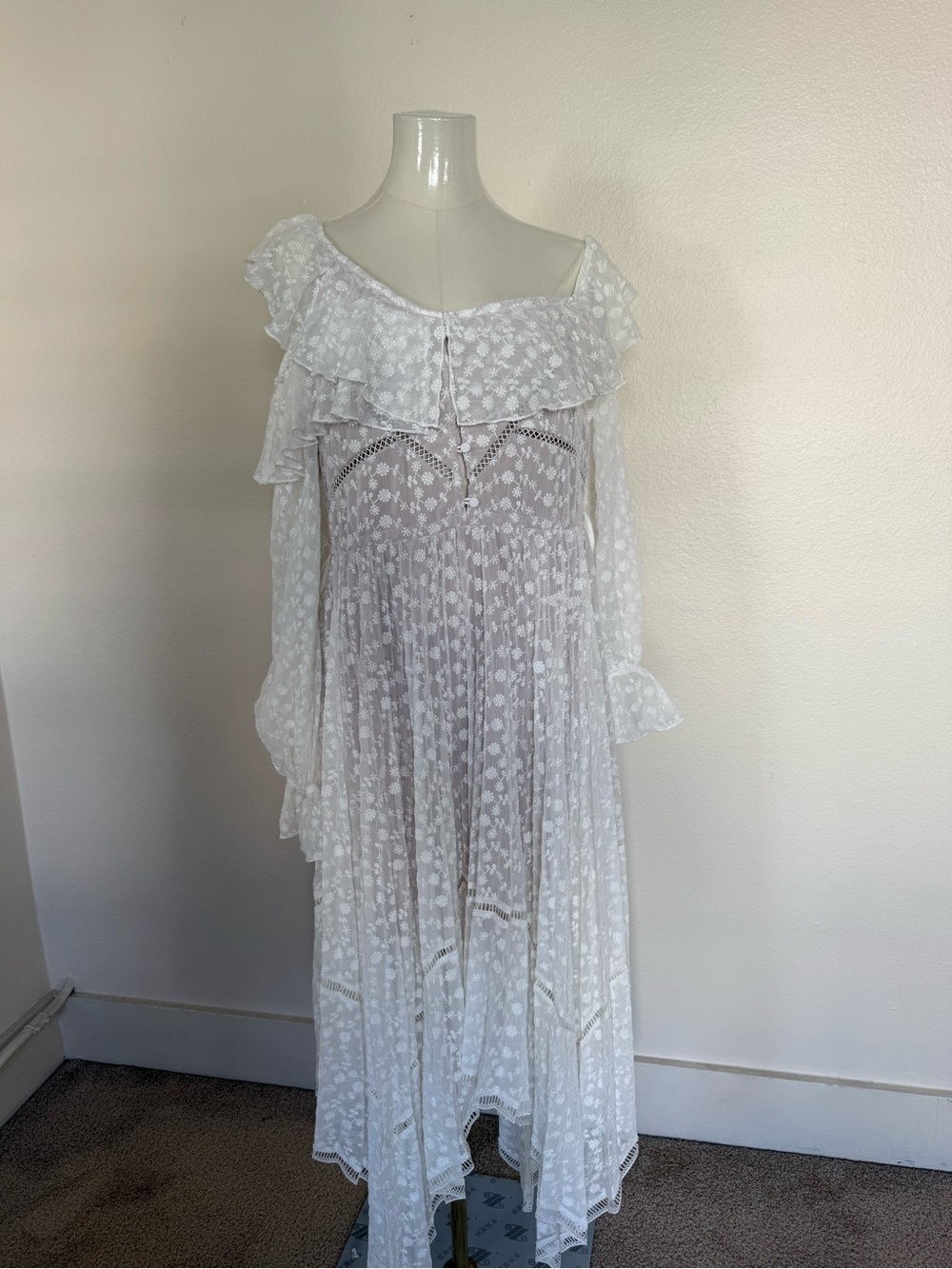 Self-Portrait Daisy Off-Shoulder Midi Dress